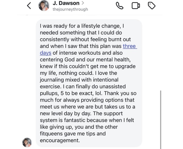 program transformation testimonial image from Client Transformation
