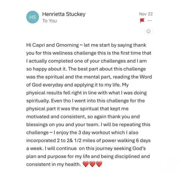 program transformation testimonial image from Client Transformation