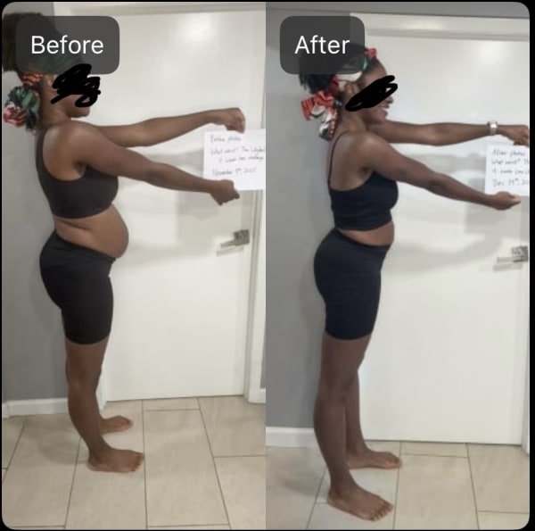 program transformation testimonial image from What Waist? 4 Week Core Challenge