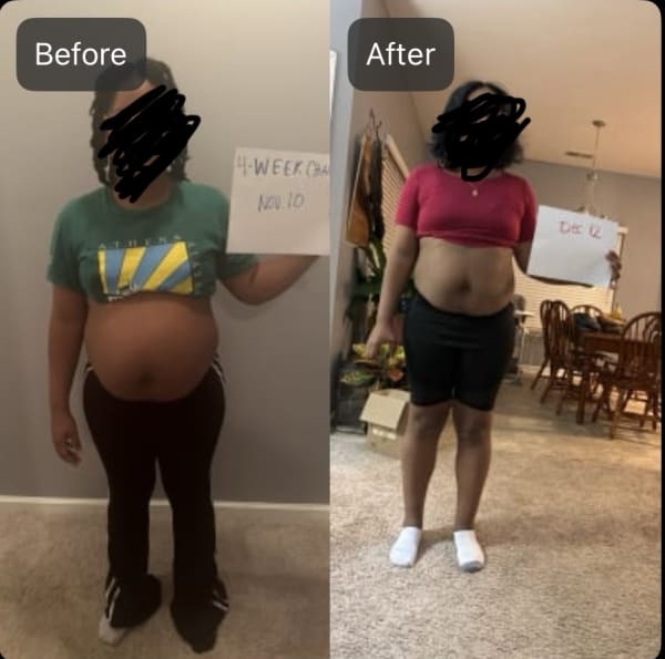 program transformation testimonial image from What Waist? 4 Week Core Challenge