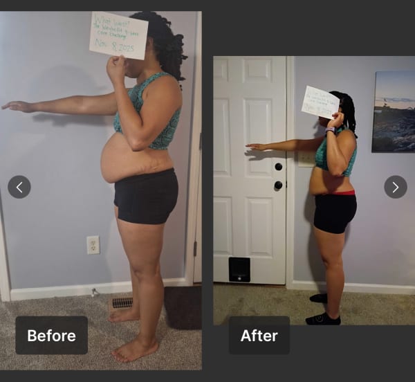 program transformation testimonial image from What Waist? 4 Week Core Challenge