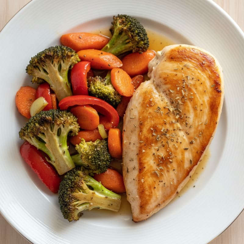 Pan-Seared Chicken with Roasted Vegetables