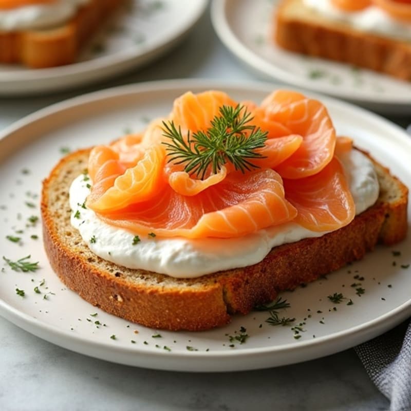 Smoked Salmon with Whipped Cottage Cheese and Crispy Everything Seasoned Toast