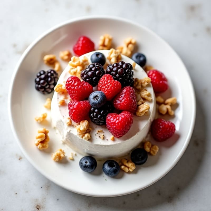 Cottage Cheese with Mixed Berries and Chopped Walnuts