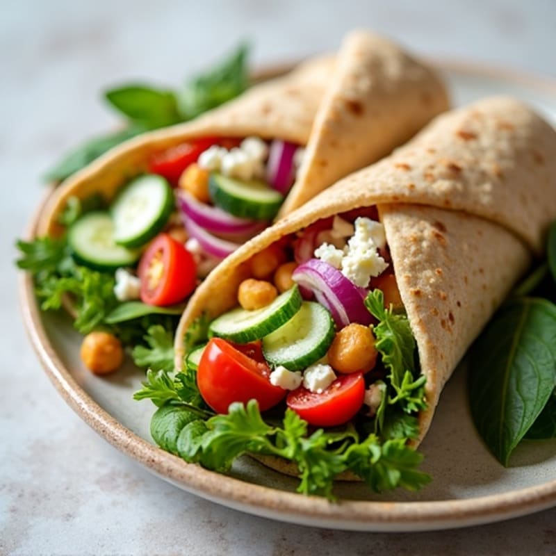 Crunchy Mediterranean Veggie Hummus Wrap