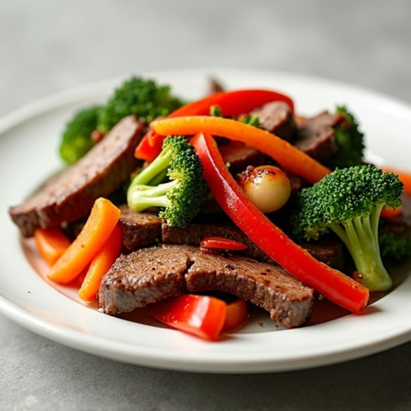 Ginger-Garlic Beef Stir Fry with Crispy Vegetables