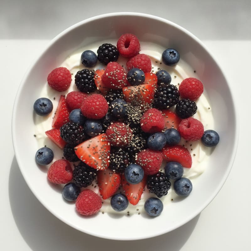 Silky Greek Yogurt Protein Bowl with Mixed Berries