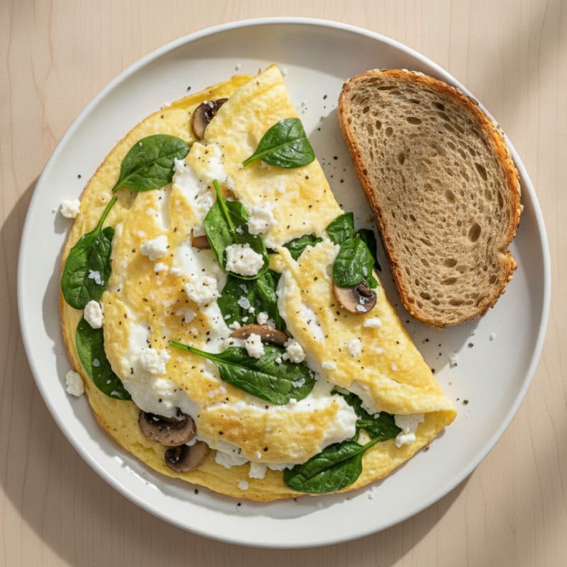Fluffy Egg White and Spinach Omelet