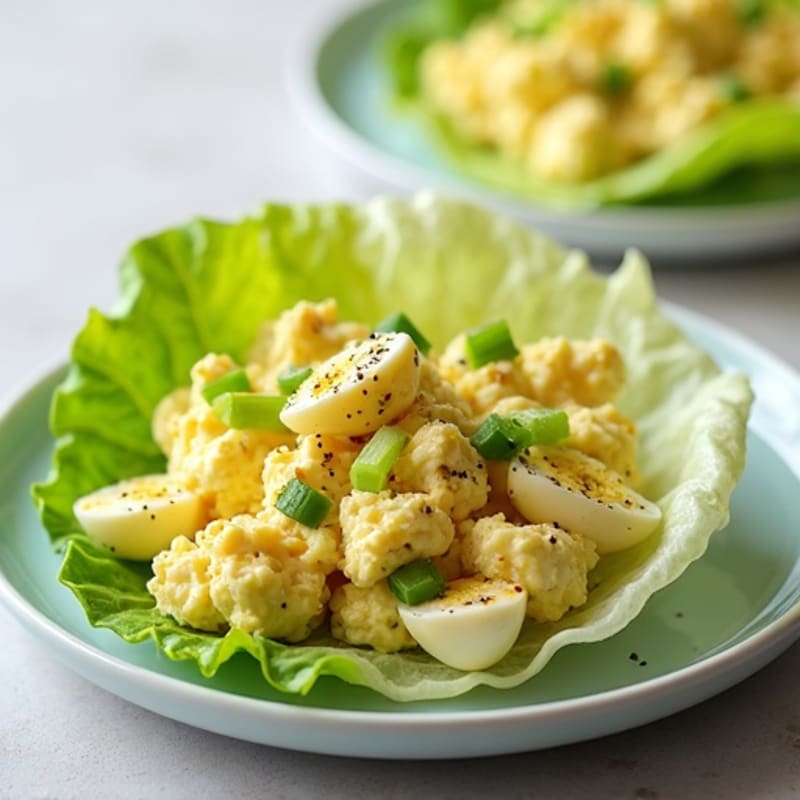 Creamy Egg Salad Crispy Lettuce Wraps