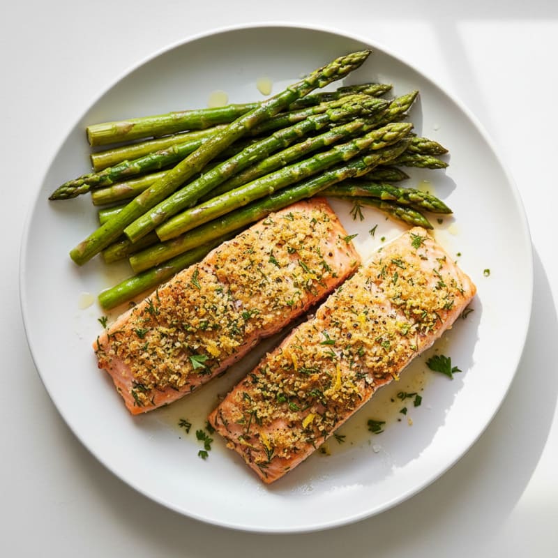 Lemon Herb Baked Salmon with Asparagus
