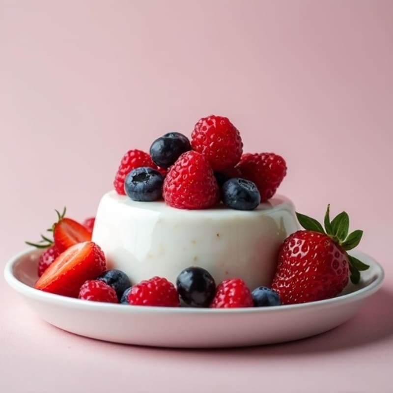 Silky Greek Yogurt with Protein Powder and Fresh Berries
