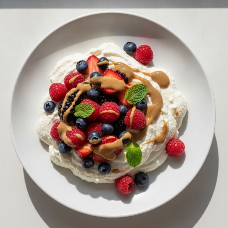 Greek Yogurt Protein Mousse with Mixed Berries