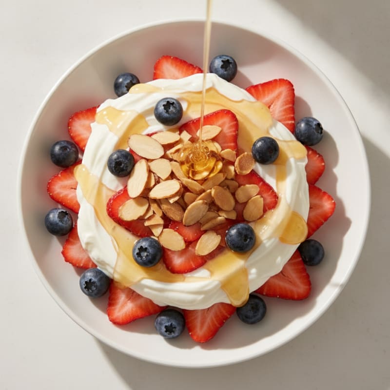 Creamy Greek Yogurt Parfait with Fresh Berries and Almonds