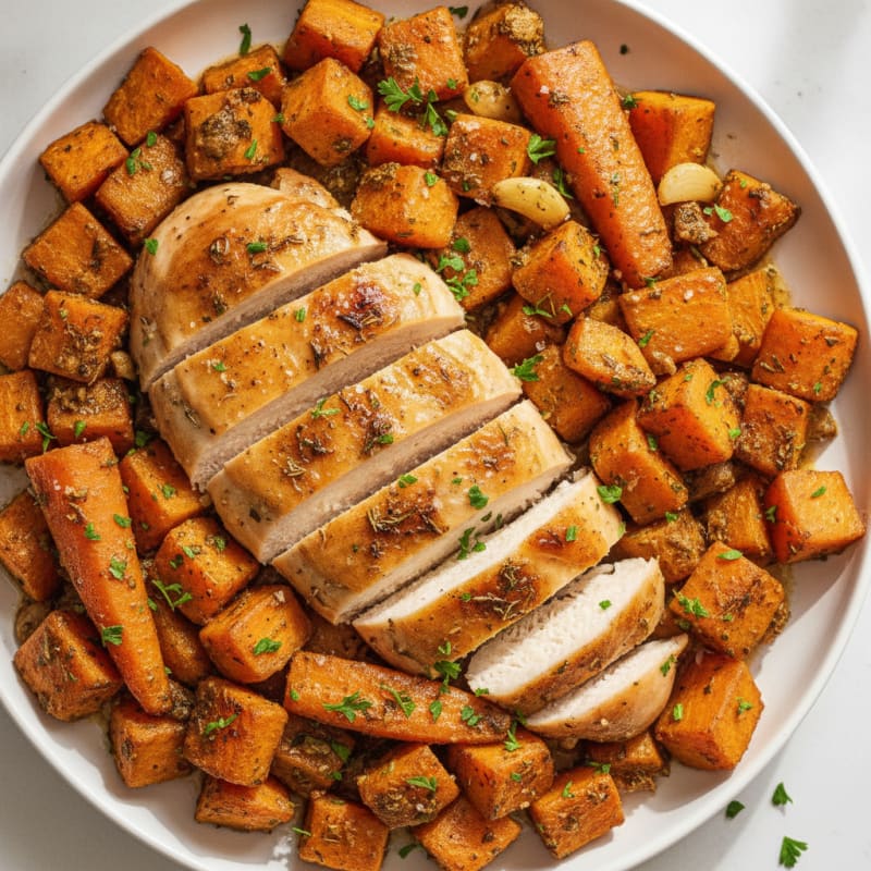 Garlic Herb Roasted Chicken with Root Vegetables