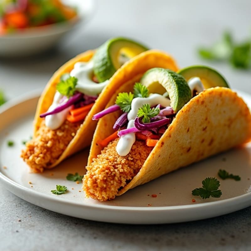 Crispy Chicken Tacos with Fresh Slaw