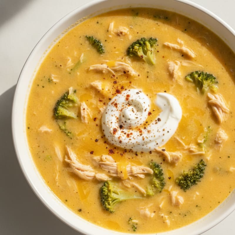 High-Protein Broccoli Cheddar Soup