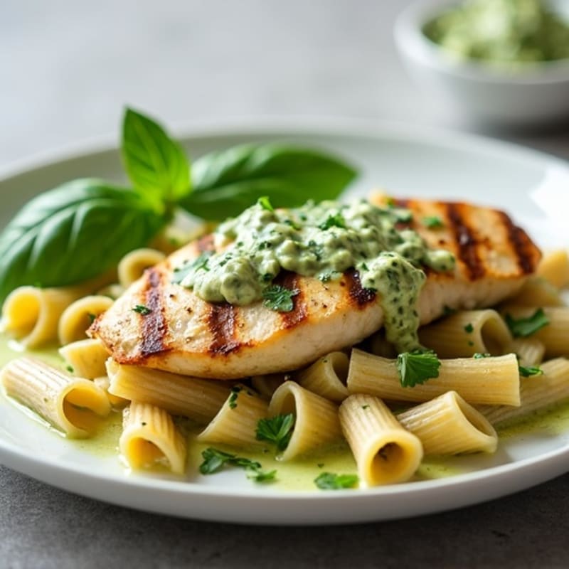 Creamy Pesto Chicken Pasta with Fresh Herbs