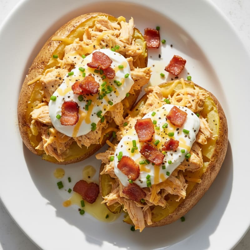 Creamy Loaded Baked Potatoes with Crispy Bacon