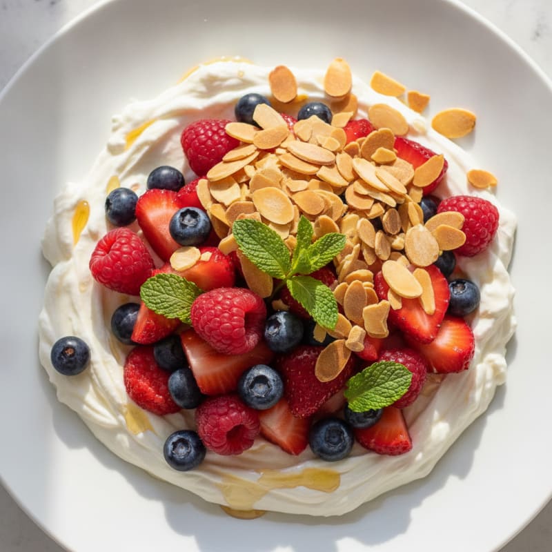 Greek Yogurt Protein Parfait with Berries and Almonds