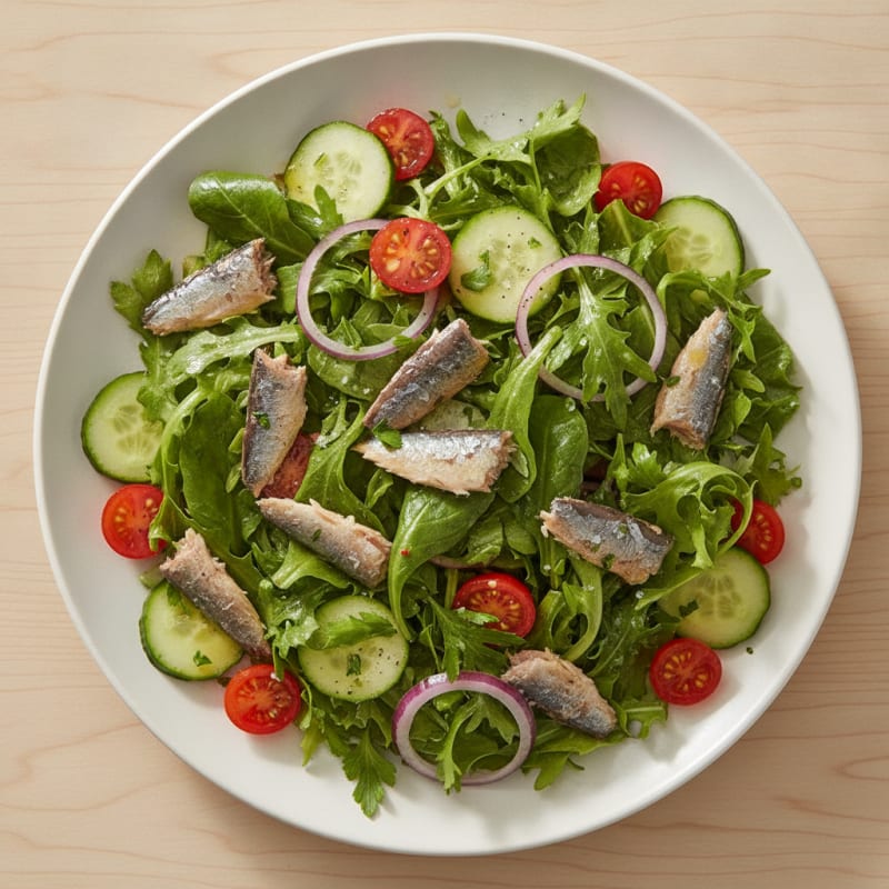Sardine and Mixed Greens Salad