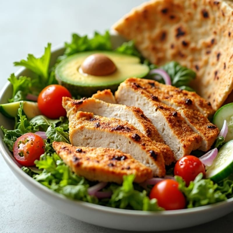 Grilled Chicken Döner Salad Bowl with Yogurt Dressing