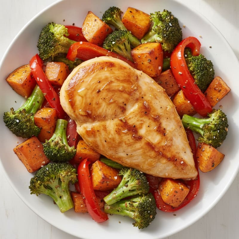 Pan-Seared Chicken with Roasted Vegetables