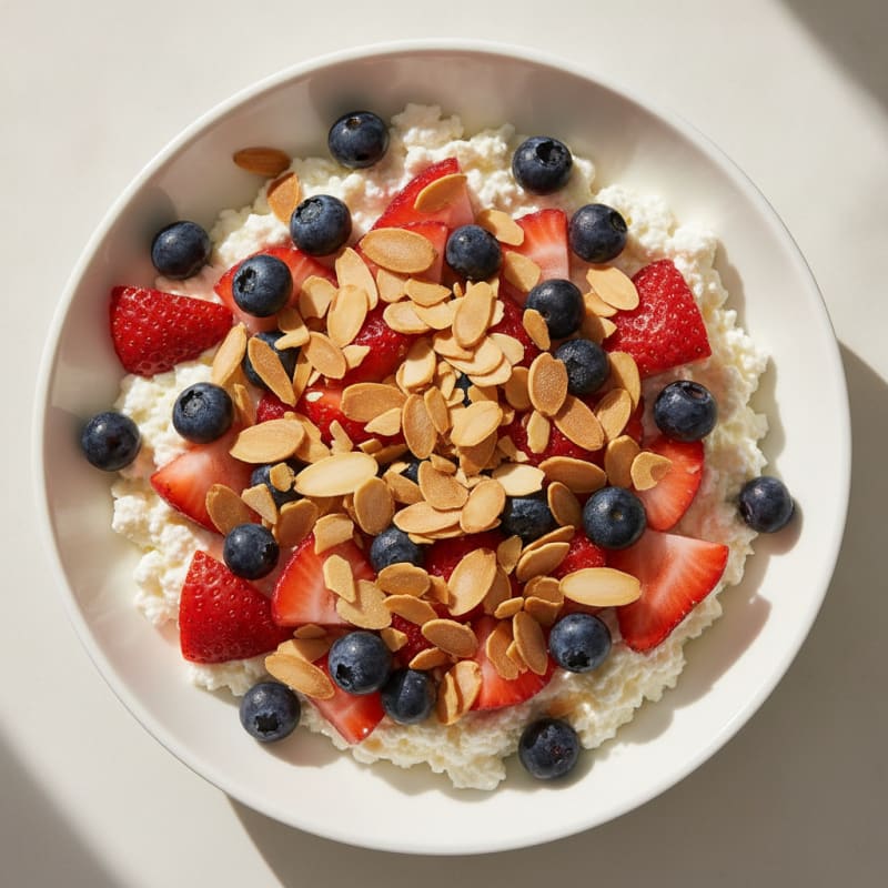 Cottage Cheese Berry Bowl with Almond Slivers