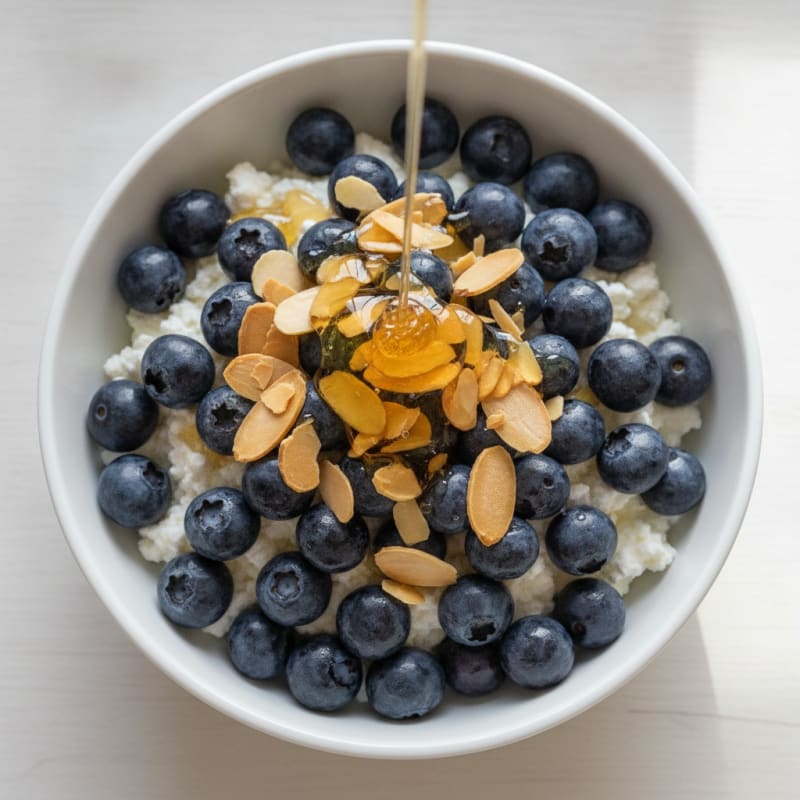 Cottage Cheese Berry Bowl with Almonds