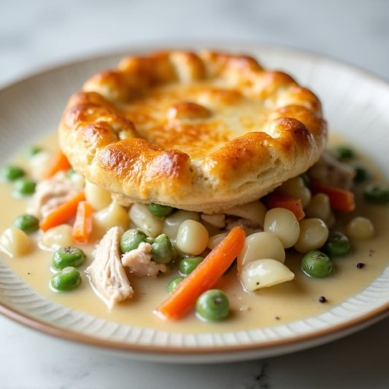 Lightened-Up Creamy Chicken Pot Pie with Root Vegetables