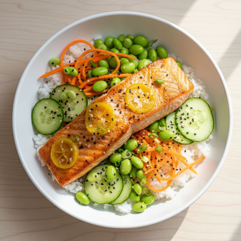 Zesty Salmon Sushi Rice Bowl