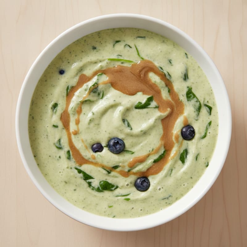 Silky Tofu Protein Smoothie with Spinach and Almond Butter
