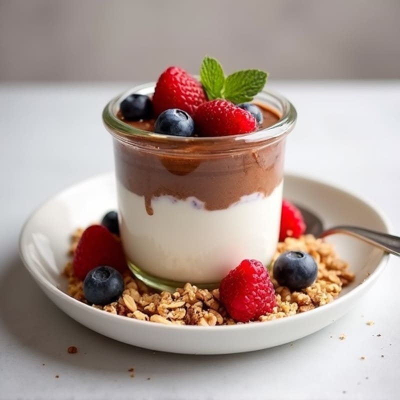 Chocolate Protein Greek Yogurt Parfait
