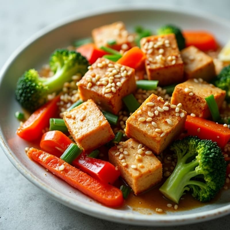 Crispy Sesame Ginger Tofu Stir-Fry