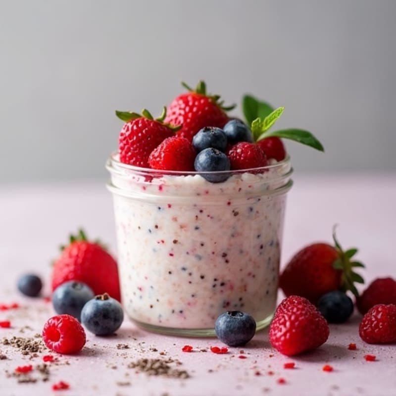Vanilla-Berry Protein Overnight Oats
