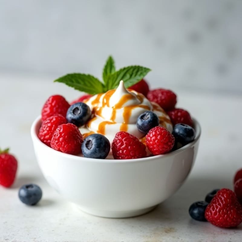 Greek Yogurt Protein Bowl with Mixed Berries and Almond Butter