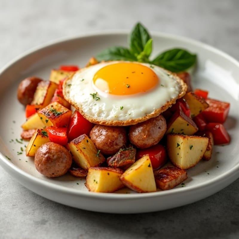 Lean Sausage and Crispy Roasted Potato Bake