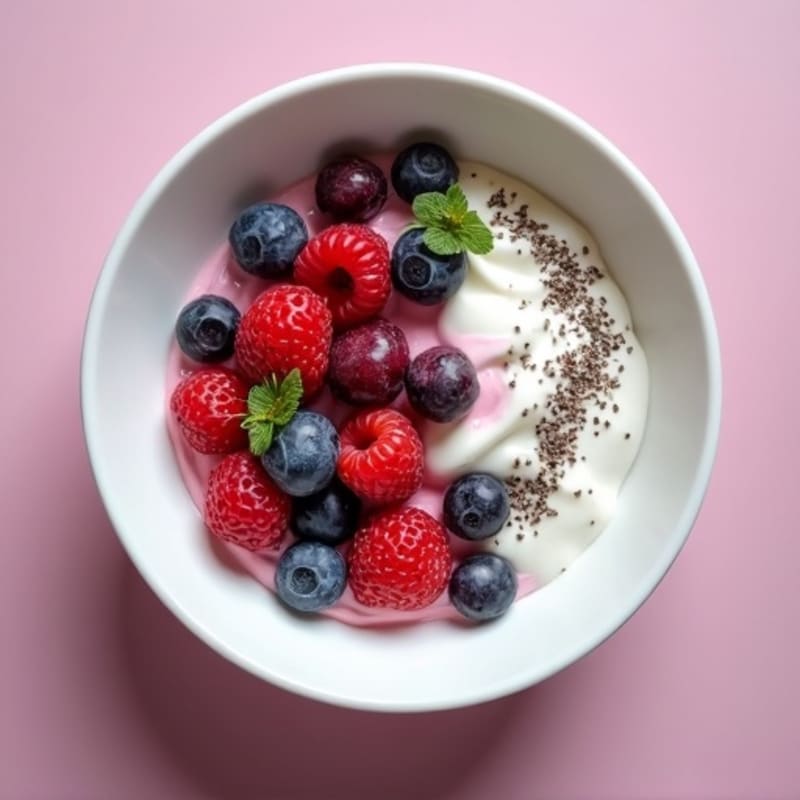 Silky Greek Yogurt Protein Bowl with Mixed Berries