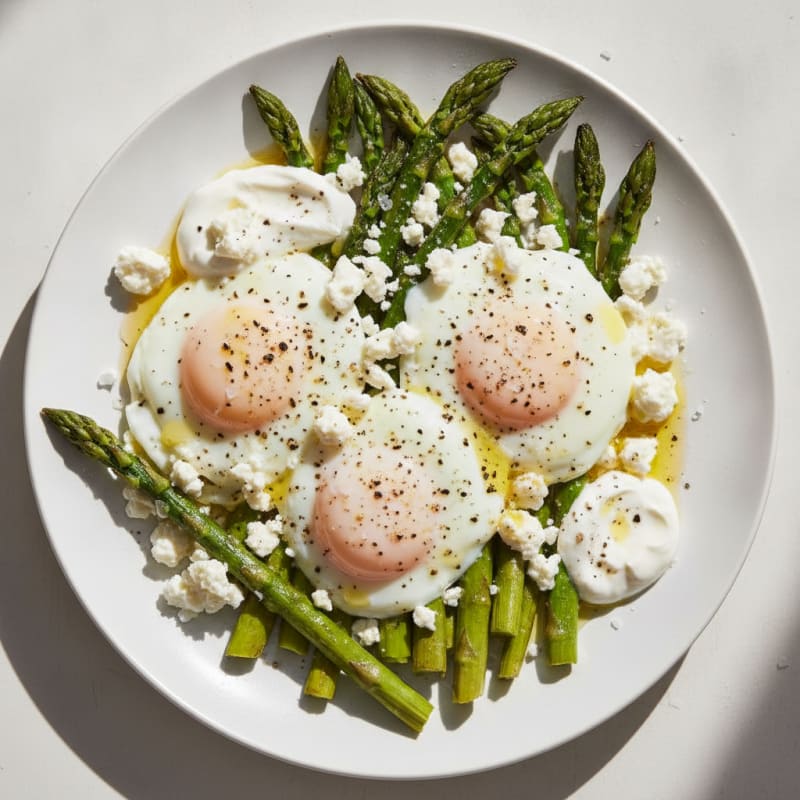 Baked Eggs with Roasted Asparagus