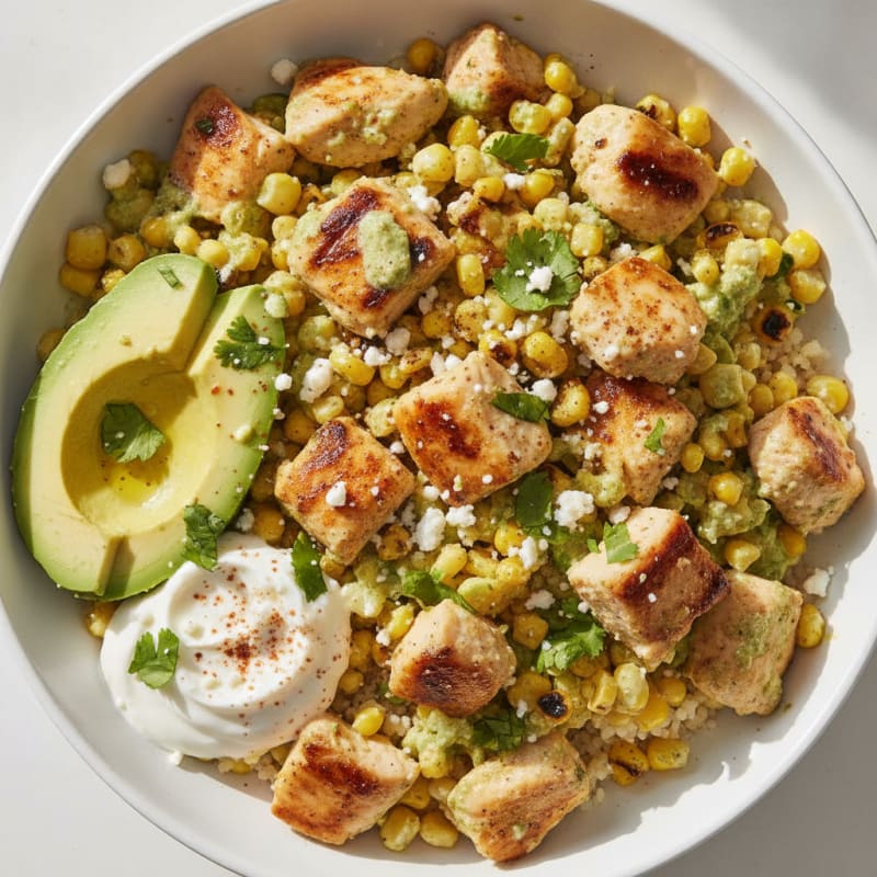 Mexican Street Corn and Chicken Bowl