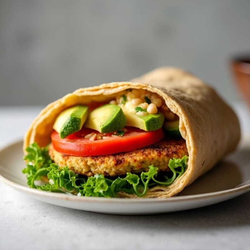 Hearty Veggie Burger Wrap