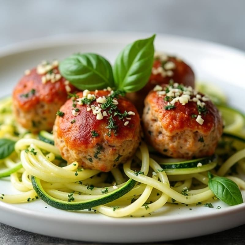 Lean Turkey Zucchini Noodle Meatballs