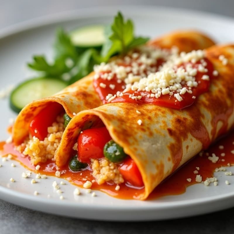 Chili-Spiced Chicken and Veggie Baked Enchiladas