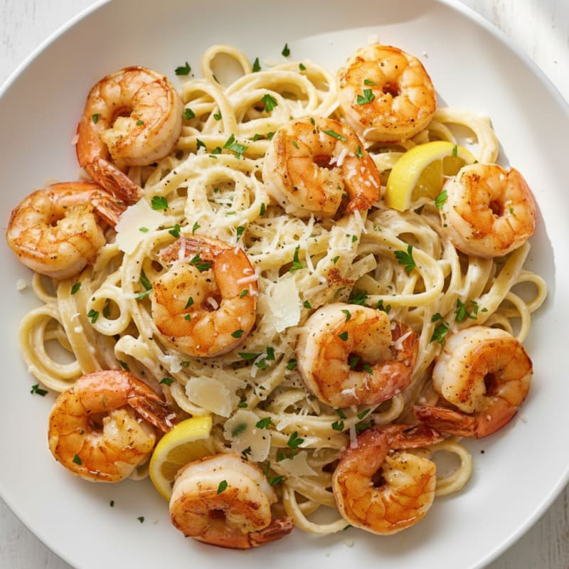Garlic Shrimp Fettuccine Alfredo