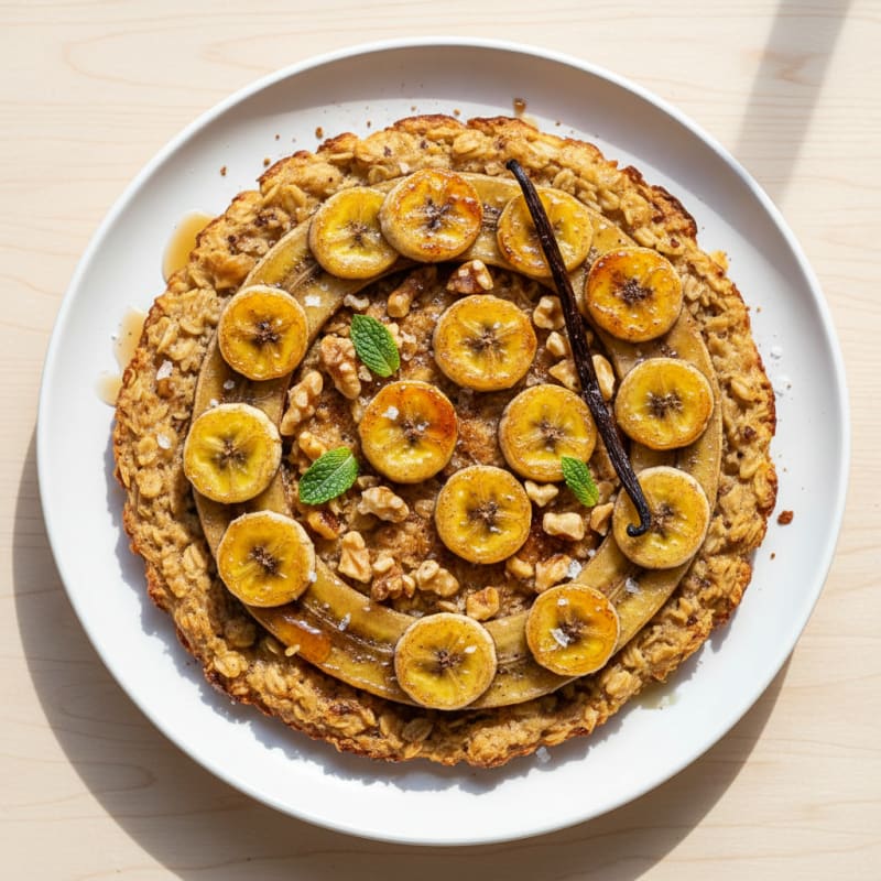 Golden Caramelized Banana Oatmeal Bake