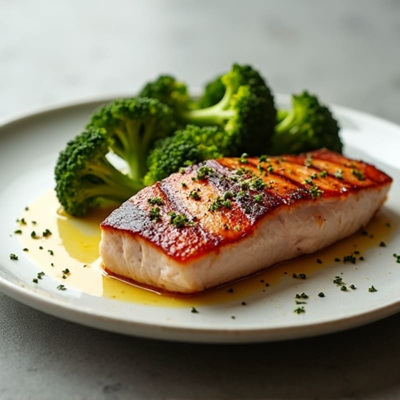 Seared Tuna Steak with Crispy Roasted Broccoli