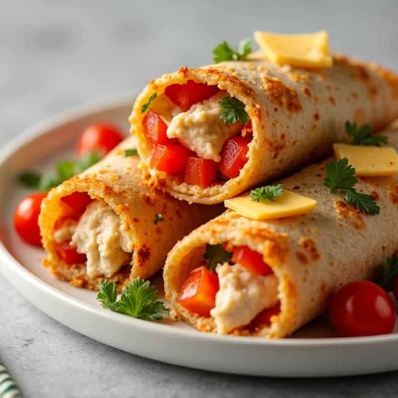 Crispy Baked Chicken Tortilla Rolls
