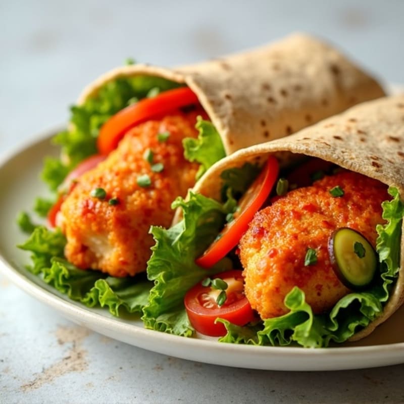 Crispy Buffalo Chicken Wraps with Fresh Veggies
