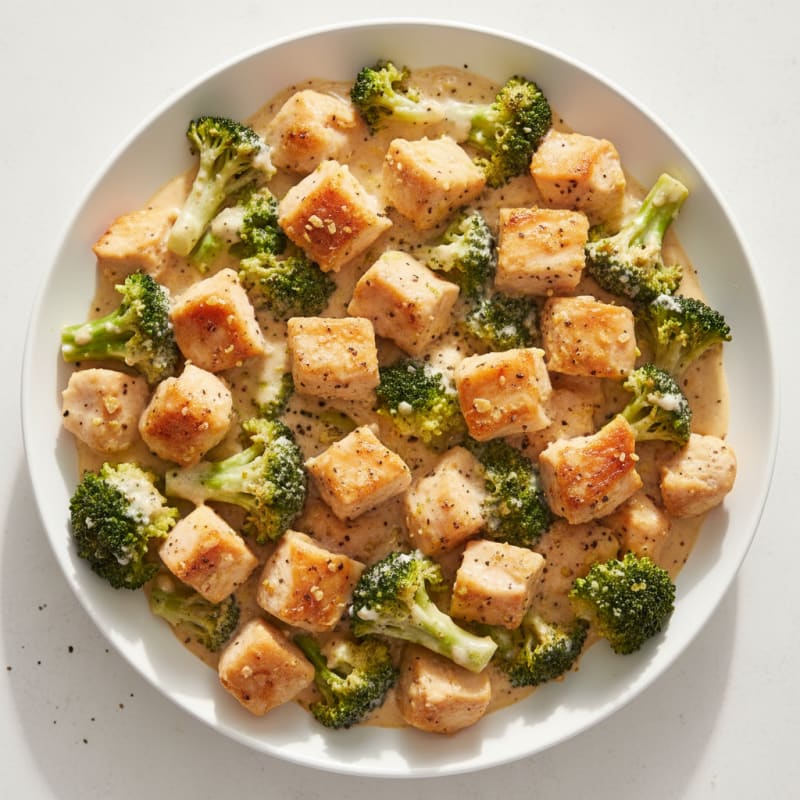 Creamy Garlic Chicken Broccoli Bake