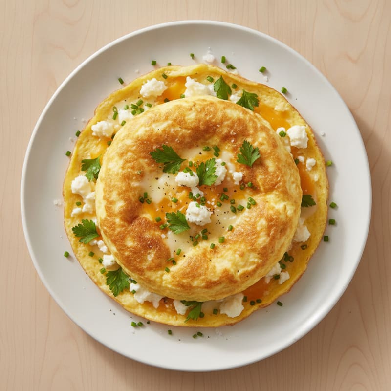 Fluffy Three-Cheese Omelet with Herbs