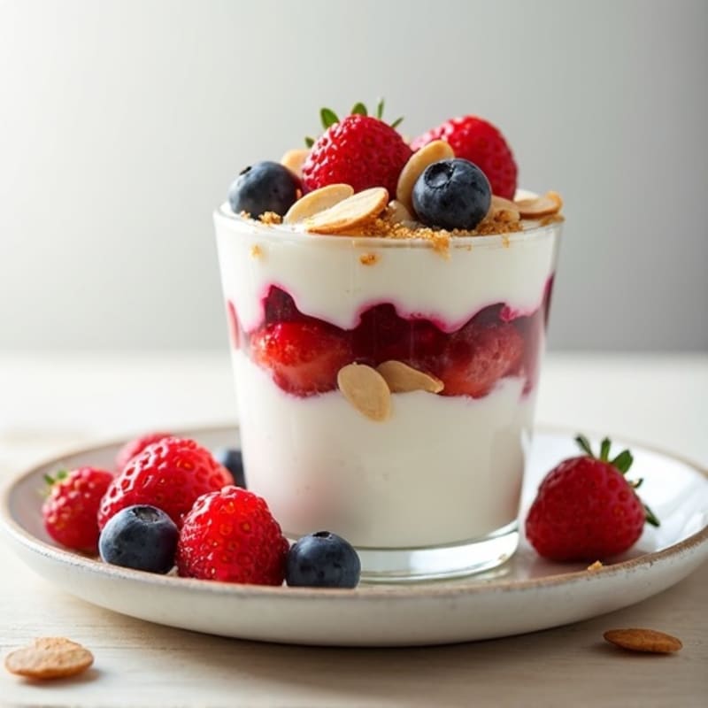 Greek Yogurt Protein Parfait with Berries and Almonds